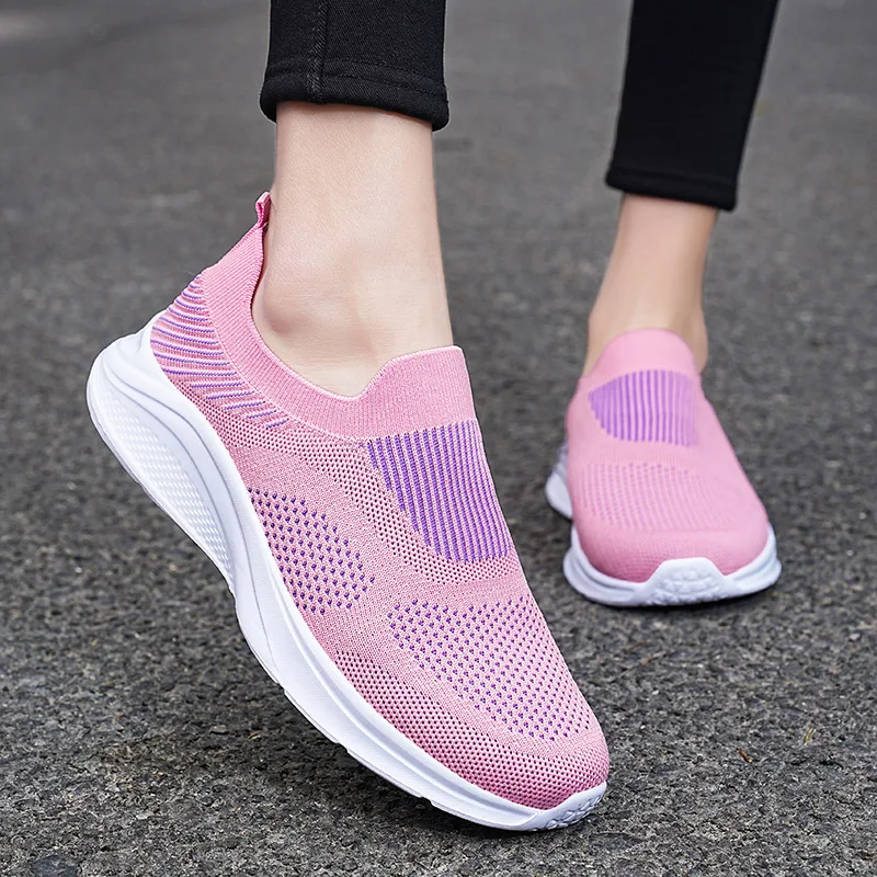 

Women Mesh Loafers For Walking Running Shoes Spring Summer Sports Outdoor Home Flats Black Breathable Fitness Sneaker Size 36-42