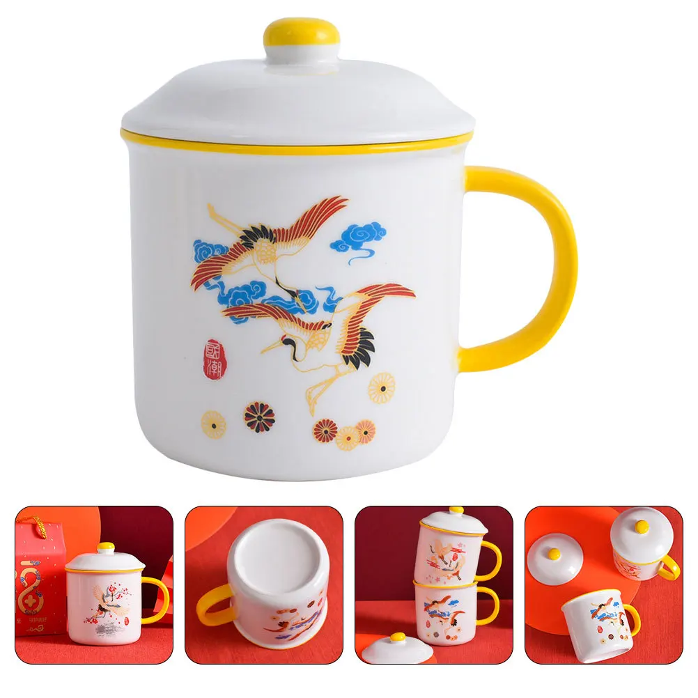 

1 комплект, эмалированная чашка в китайском стиле, термостойкая утолщенная ретро-дизайн, свадебный подарок, кружка для кофе, чая, эмалированная чашка