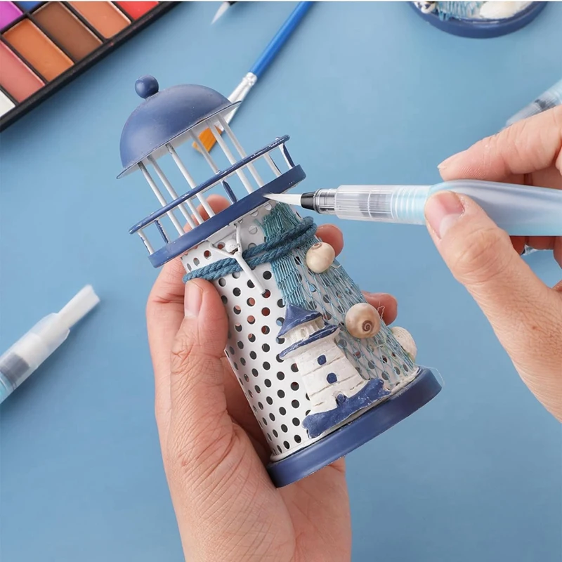 أقلام وفرشاة بألوان مائية ، أقلام فرشاة مائية قابلة لإعادة الملء ، لوحات فنية ، سهلة الاستخدام ، 6 من الألوان