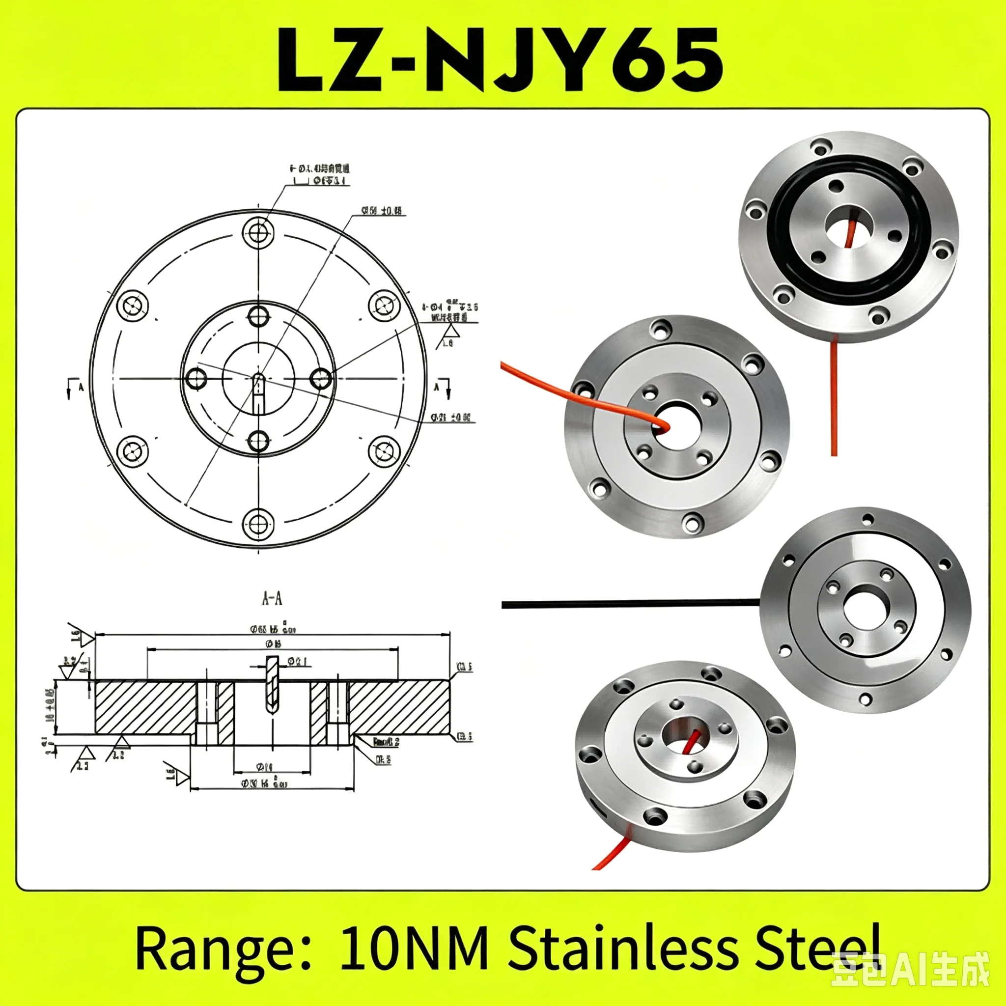 LZ-NJY65 Disc Static Torque Ro-b-ot Joint Axis Rehabilitation Medical Torque Sensor