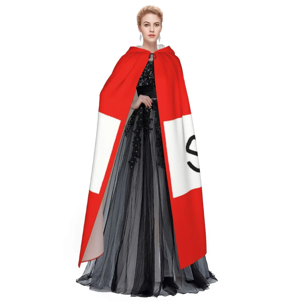 Hello My Name Is Slim Shady Eminem Long Hooded Cloak Witch Medieval Costume Cosplay Cape HalloweenParty Adult Unisex - view 4