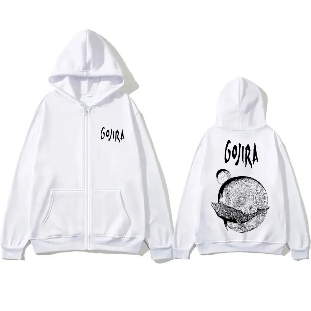 Rock Metal Band Gojira From Mars To Sirius Music Album Cover Zipper Hoodie Men's Women's Classic Vintage Oversized Zip Up Jacket
