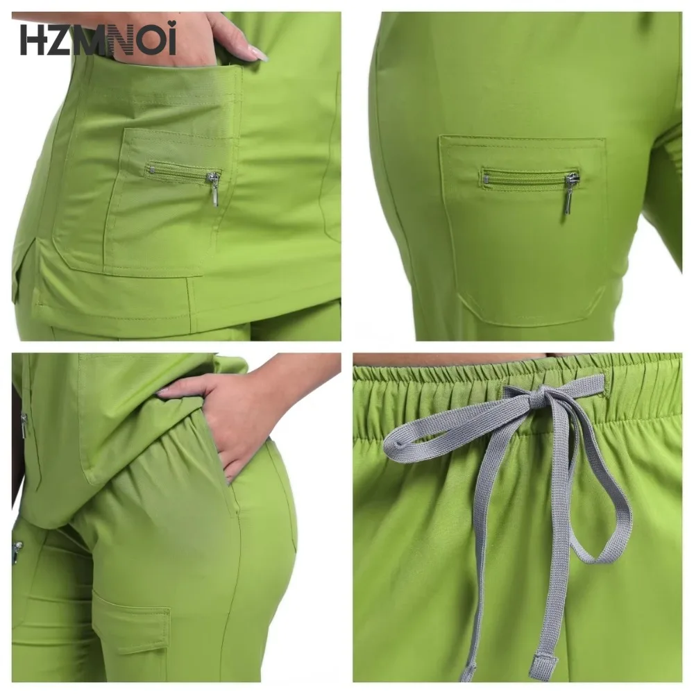 New Beauty Dental Salon Work Clothes Hospital Uniforms Nurse Workwear Pharmacy Scrub Suit Uniform Top+ Pants Medical Scrubs Sets