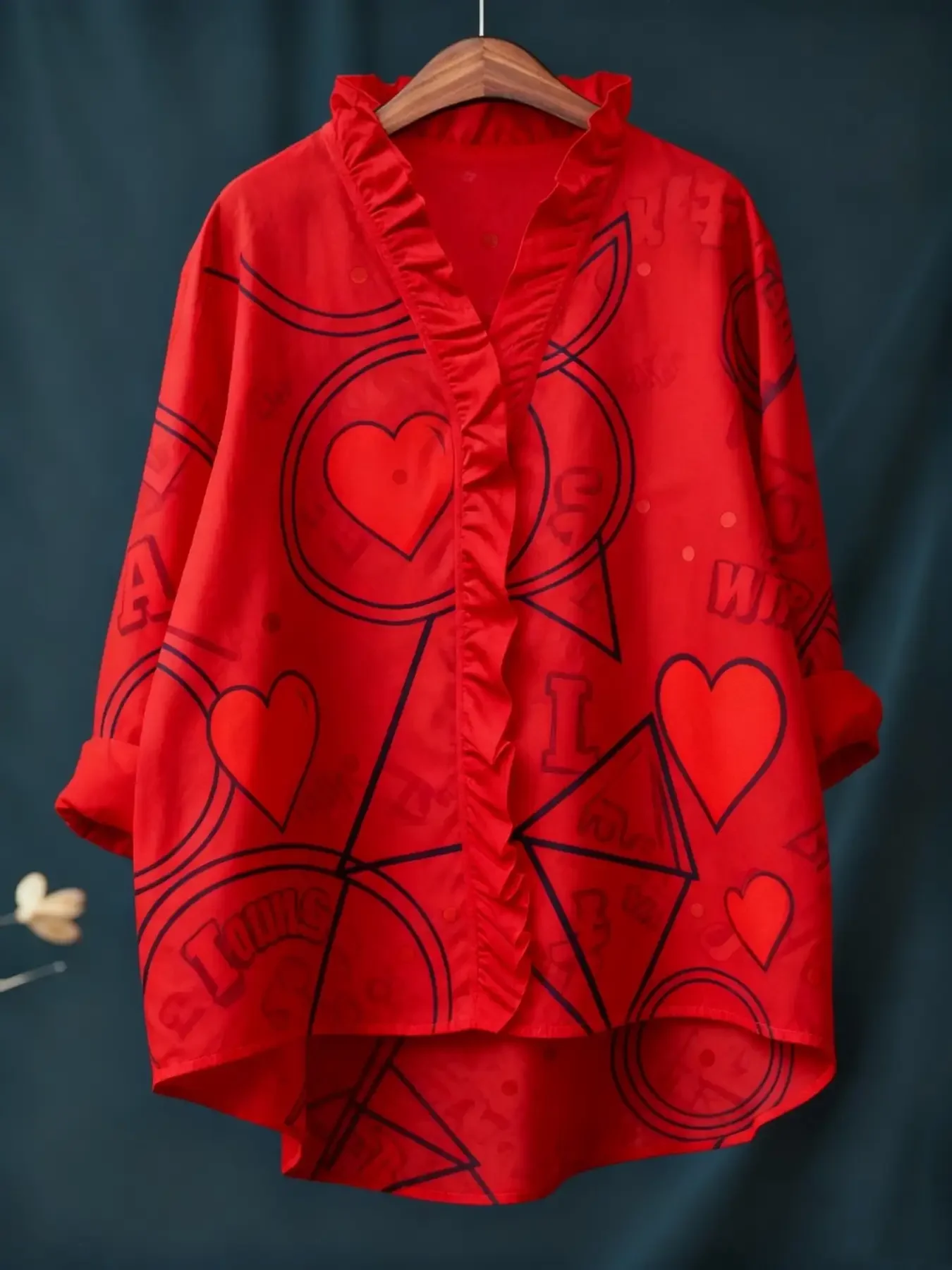 Women's Bohemian style European retro patchwork printed V-neck shirt