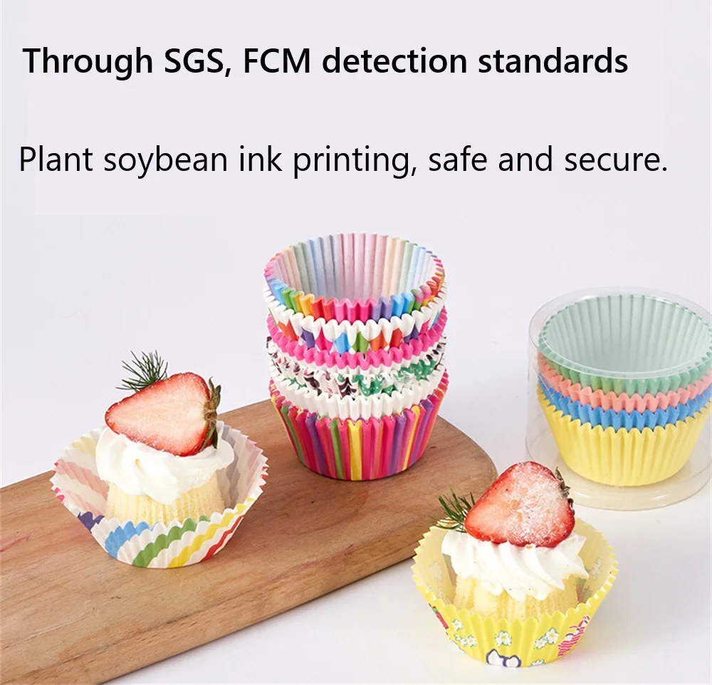 200 Stück Cupcake-Förmchen Antihaft-Backpapier Muffin-Kuchen-Verpackungspapier Geriffelte Muffinförmchen DIY Hochzeit Party Backzubehör – Detail 8