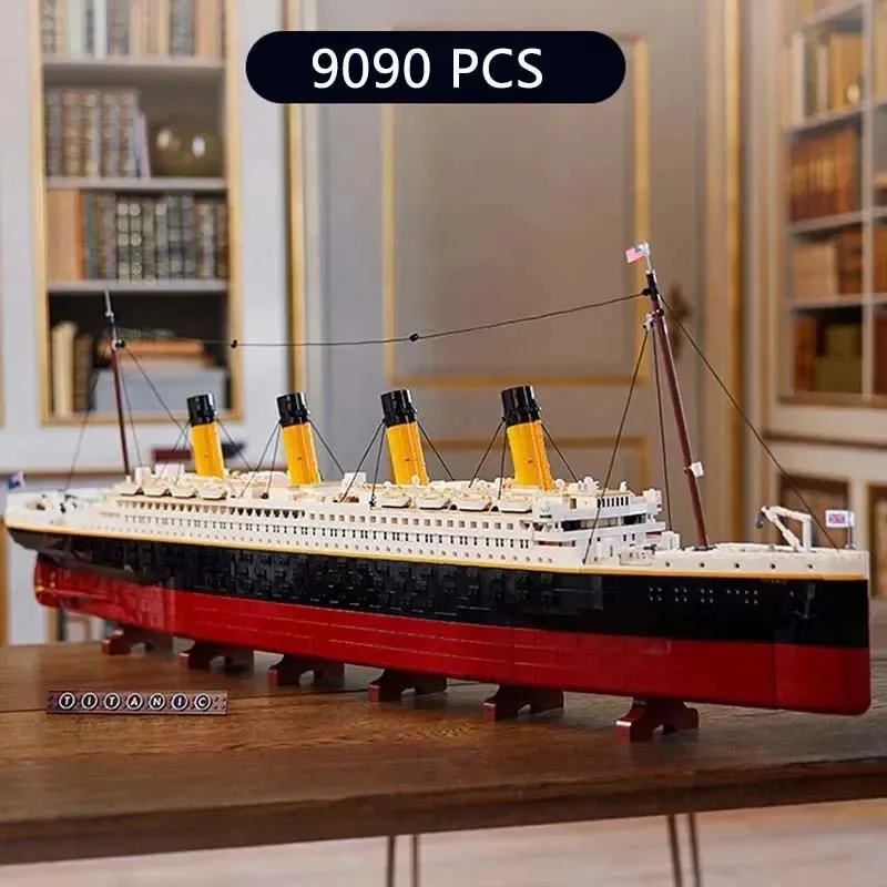 9090 Uds Titanic barco de crucero grande barco de vapor 99023 10294 ladrillos Juguetes de bloques de construcción regalos de cumpleaños y Navidad compatibles