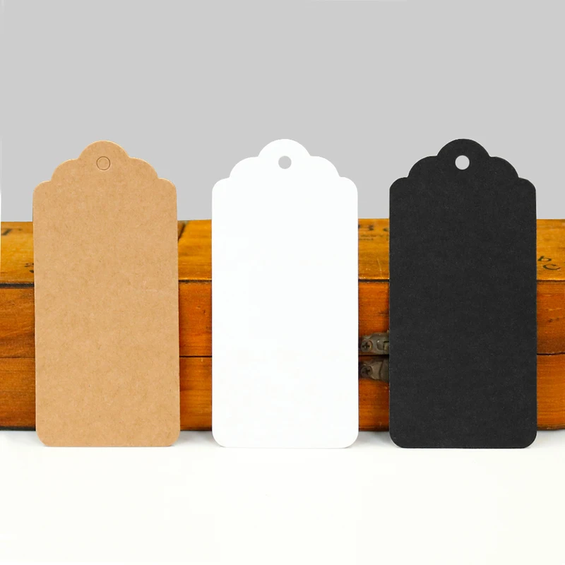 100pcs Blank Kraft Paper Tags Vintage Gift Tags for Wedding Birthday Party Decoration DIY Sewing Garment Tags Price Label