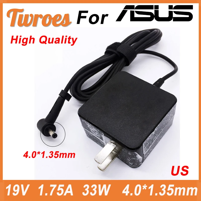 Laptop Adapter 19V 1.75A 33W 4.0*1.35mm AC Charger Power For ASUS ADP-33AW S200E X202E X201E Q200 S200L S220 X453M F453 X403M