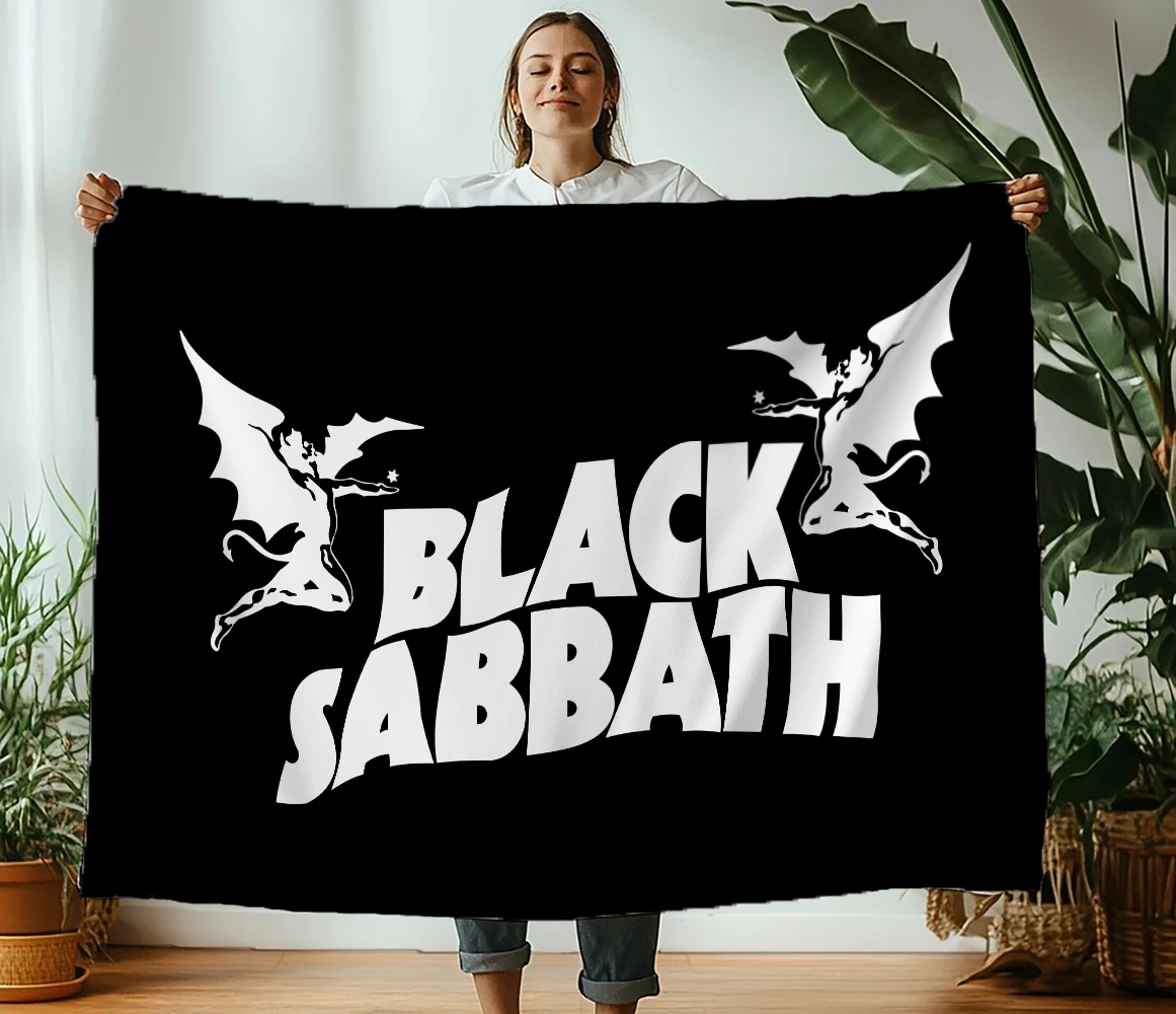 Heavy Metal Rock Band B-Black Sabbaths Print Flannel Blanket,Ultra Soft Warm Throw for Home Bedroom Bed Sofa Camping Travel
