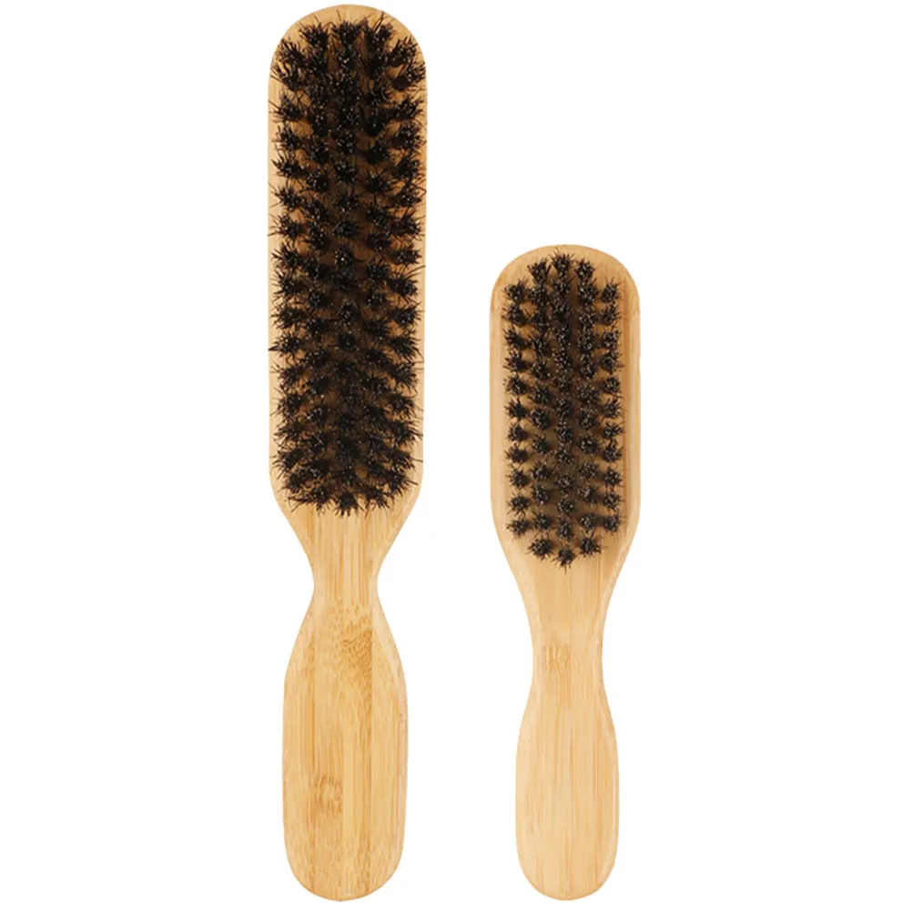 2Pcs Ergonomic Beard Brush for Men Beard Care Cleaning Tool Oil Head Styling Shredded Hair Sweep Brush Barber Salon Grooming