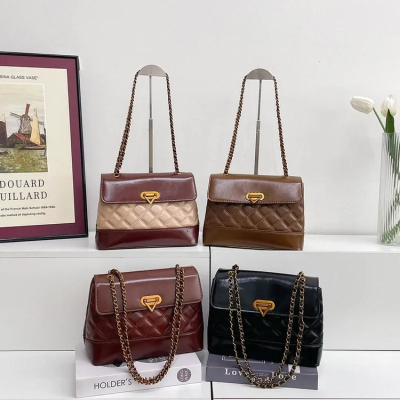 

Luxury Vintage Diaper Bag Women's Elegant Crossbody Handbag Minimalist Designer Tote Leather Classic Parisian Design