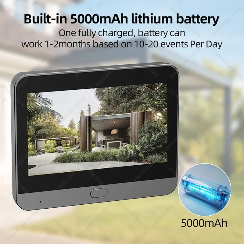 WiFi Smart Peephole Door Camera, Microwave Radar Motion Detection, 3MP Visual Door Viewer Monitor for Entrance Door