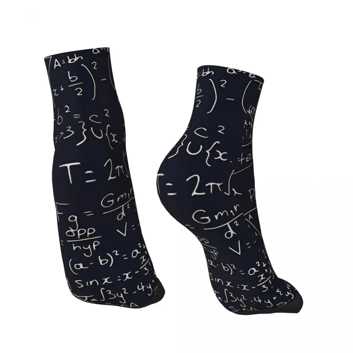 Funny Men's Ankle Socks Maths Equations Geometry Pattern Harajuku Novelty Crew Sock Gift Pattern Printed