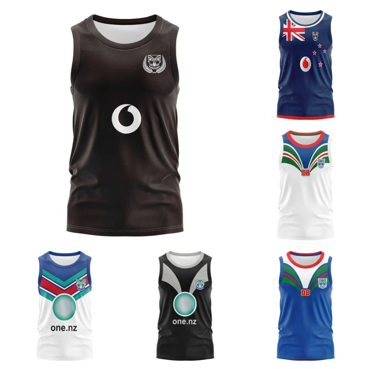 VEST  2023 New Zealand Warriors training jersey men's retro version(Custom name and number )