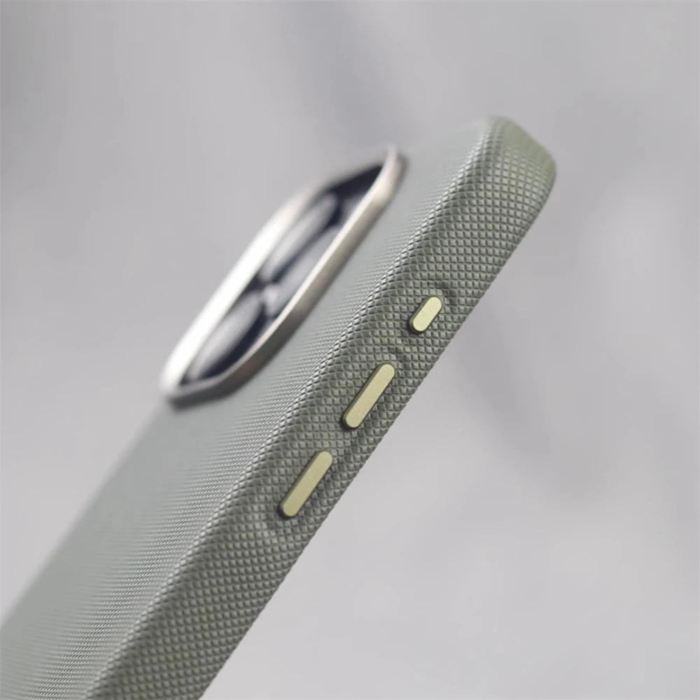 Luxury Alloy Lens Frame Particle PU Leather Magnetic Case For iPhone 17 16 Pro Max 15 14 13 For Magsafe Wireless Charging Cover - náhled 3