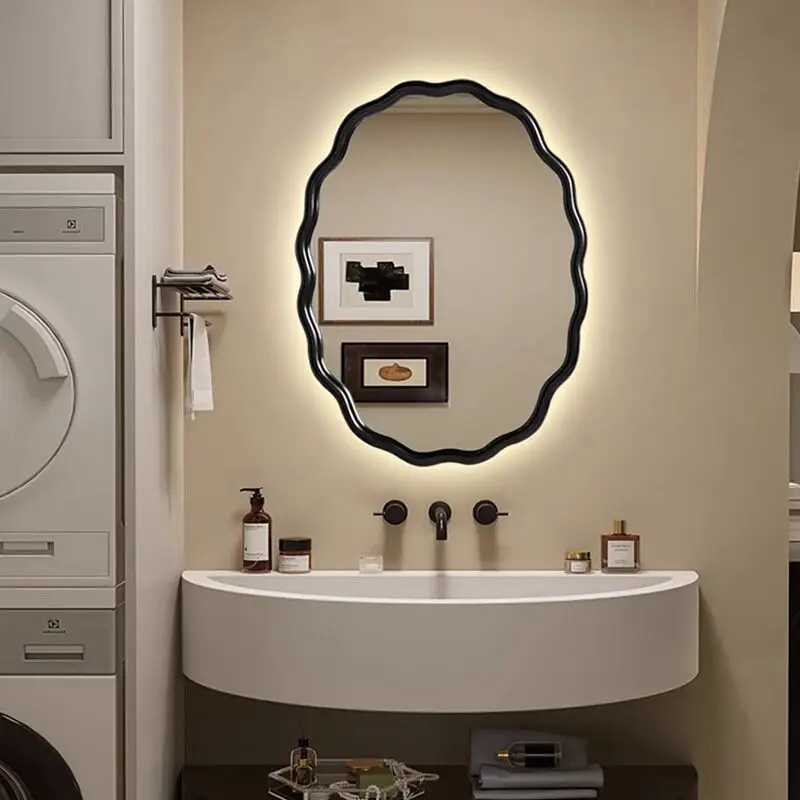 Espejo de Estilo Coreano Vintage, Espejo Decorativo para Baño y Sala de Estar, Espejo para Tocador, Espejo Moderno para Decoración del Hogar