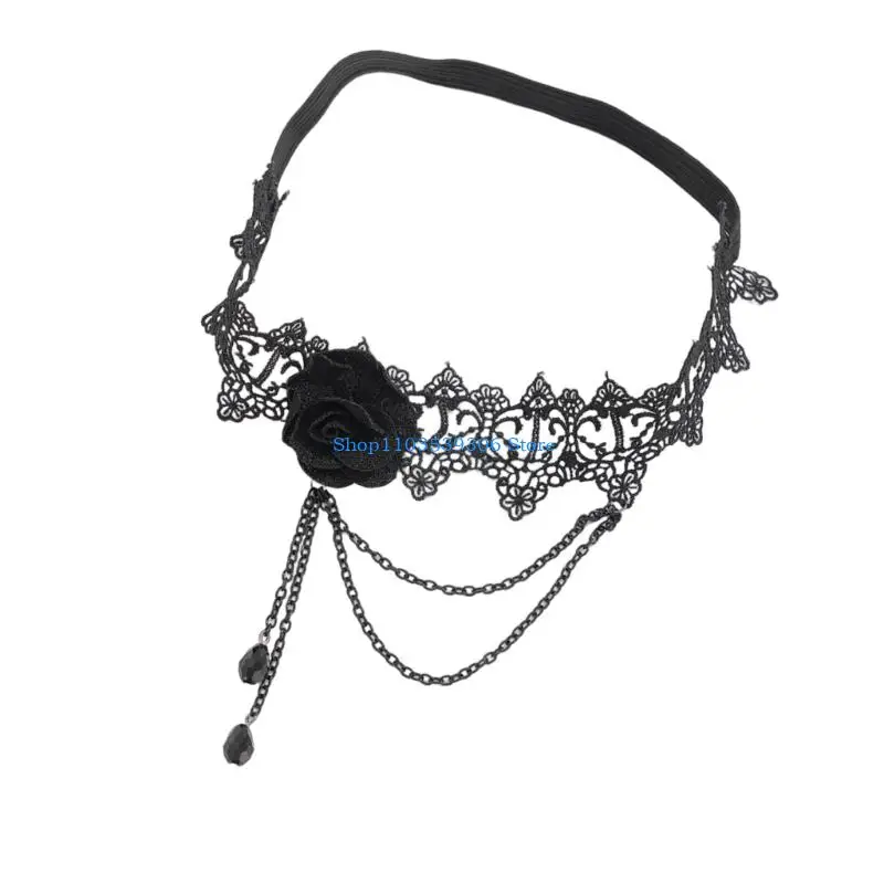 400A أنيقة زهرة الورد الدانتيل الساق سلسلة قابل للتعديل مطاطا الفخذ الرباط حزام للنساء موضة الساق تسخير الملحقات