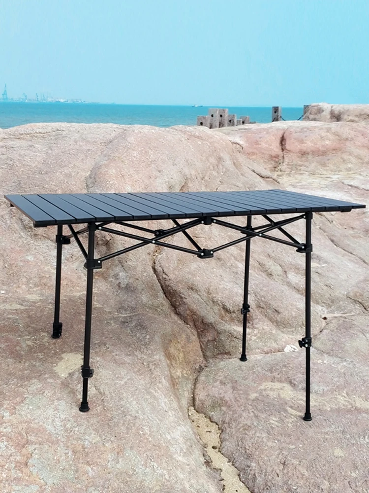 Aluminum alloy rectangular table, super lightweight, portable mahjong table, stall, camping, barbecue, picnic,