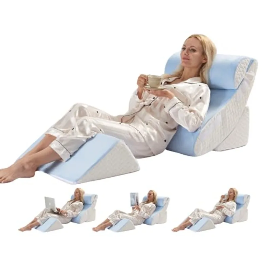 

Комплект из 4 ортопедических подушек из пены с эффектом памяти для поддержки спины при сидячем положении, для облегчения боли в спине, восстановления после операций, при кислотном рефлюксе и ирригации желудка