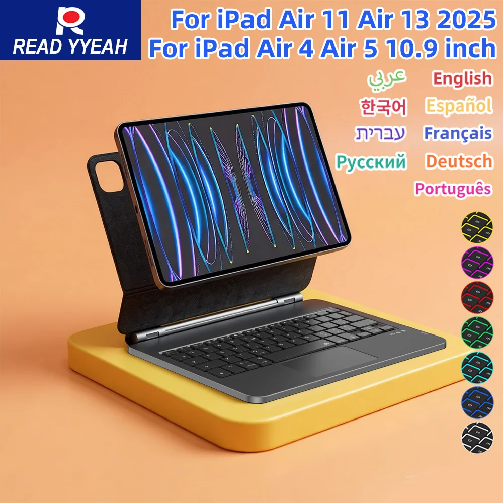 

Легкая клавиатура Magic Keyboard для iPad Air 2025, чехол для iPad Air 6 11 2024, Pro 13, Pro 11 2024, для iPad Pro 12.9, Air 4, 5, 10.9