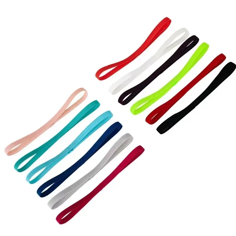 5/10pcs Stretch Sweatband Rubber Yoga Hair Bands Women Men Running Fitness Sports Football Anti-slip Elastic Headband