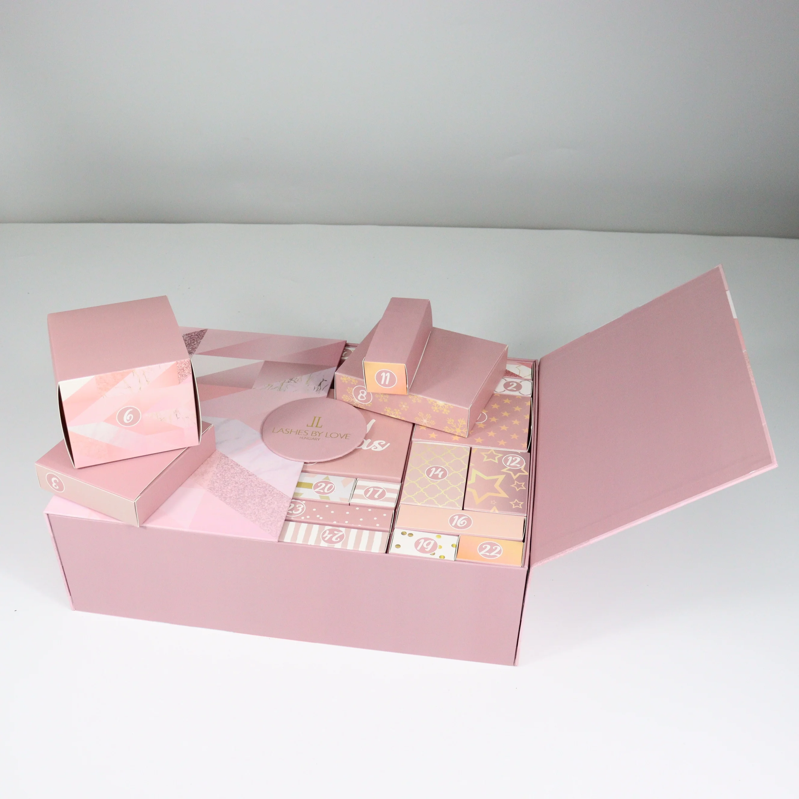 Customization.Customization.Advanced Custom Gold Foil Stamping Jewelry Rigid Box Christmas Advent Calendar Cardboard Gift Packag