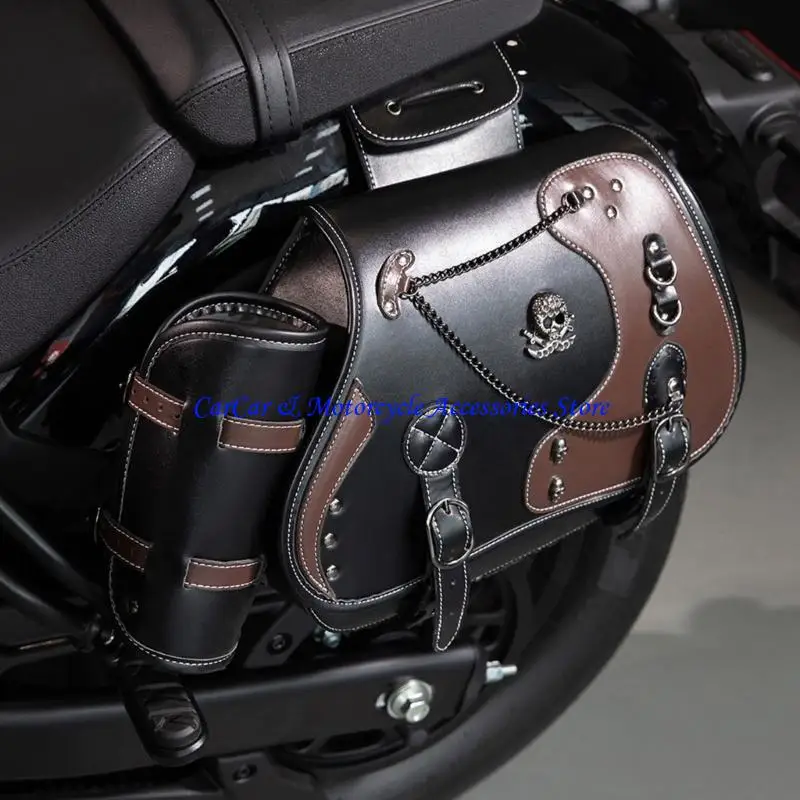 

G5AD 1 Pair Retro Punk Saddlebag Motorcycle Tool Bag Travel Luggage Storage Bag