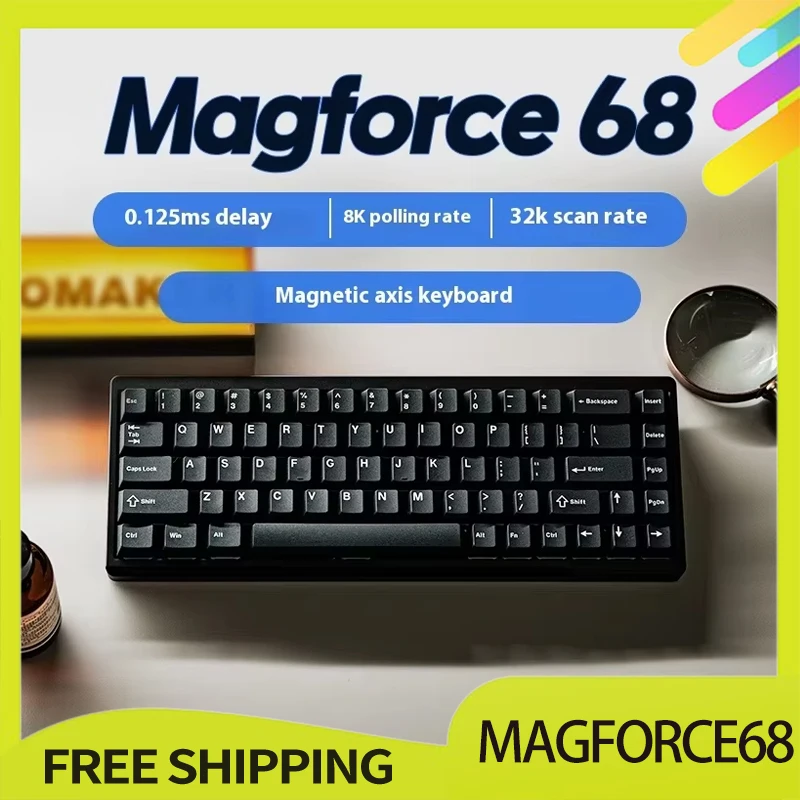 

EPOMAKER MagForce68 keyboard ANSI Layout Type-C Wired Aluminum Mechanical Gaming Keyboard South-facing RGB Customized PC Accesso