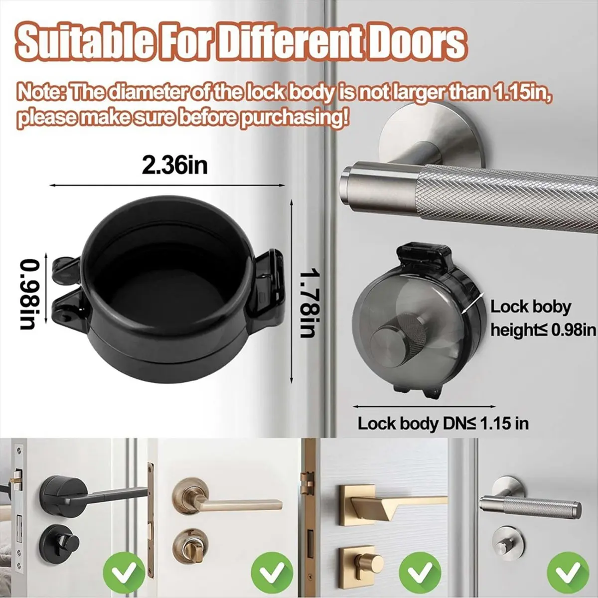 【2026 TOP Global】4 Pack Deadbolt Child Safety Lock, Child Proof Deadbolt Cover, Door Safety Deadbolt Lock for Kids