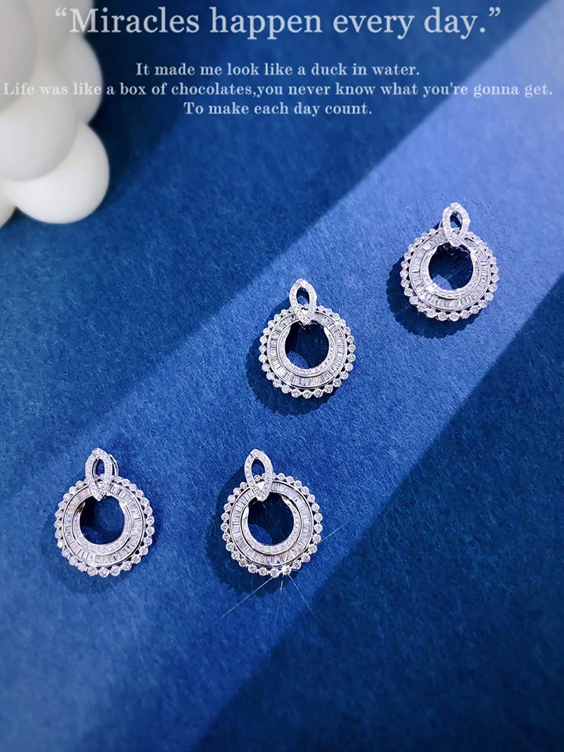 KUGG 100% colgante de oro blanco de 18 quilates diseño de lujo 1,0 quilates collar de diamante Natural Real colgante para mujer joyería de fiesta alta