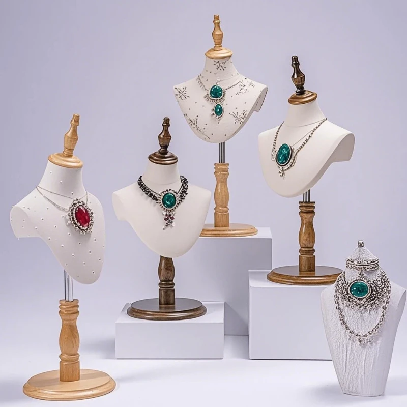 Necklace Jewelry Display Rack Bust Model Window Showcase Ornament Retail Boutique Accessory Fashion Merchandise Exhibition Shelf