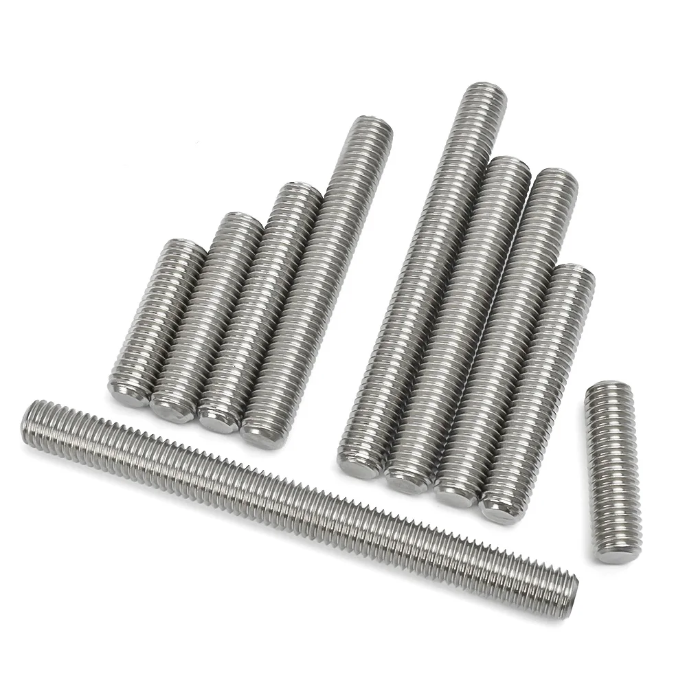 M3 M4 M5 M6 M8 M10 M12 304 Stainless Steel Full Threaded Rod Bolt Fully Metric Headless Thread Stud Rods Screws Length16mm-500mm