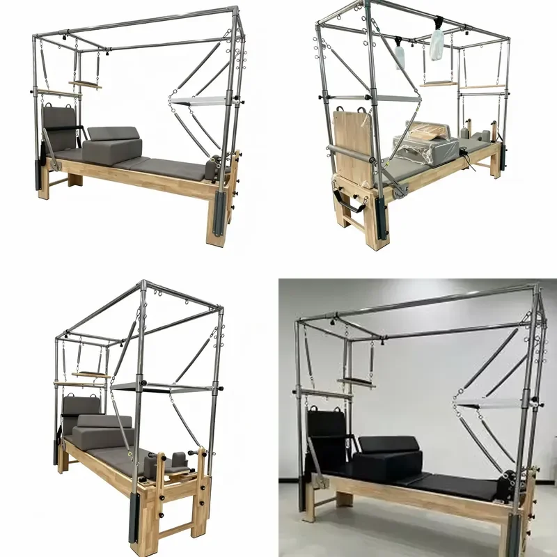Elink E-08 Oak Pilates Reformer 3-in-1 Adjustable Training Bed Durable Construction Portable Design 3-Year Warranty
