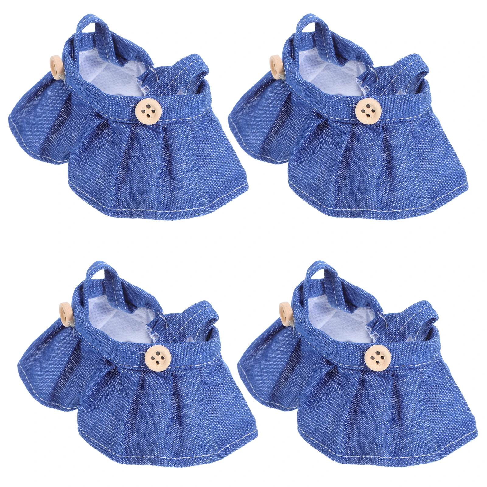 

4 Pcs Glue Clothing Cute Overalls Outfit for Dolls Clothes Skirt Dress Rag