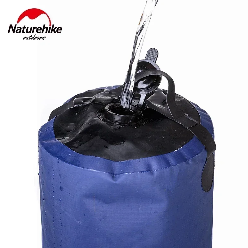 Naturehike 11L Camping Shower Water Bag Faucet Portable Inflatable Car Washing Pressure Shower Bag Outdoor Tools Ultralight