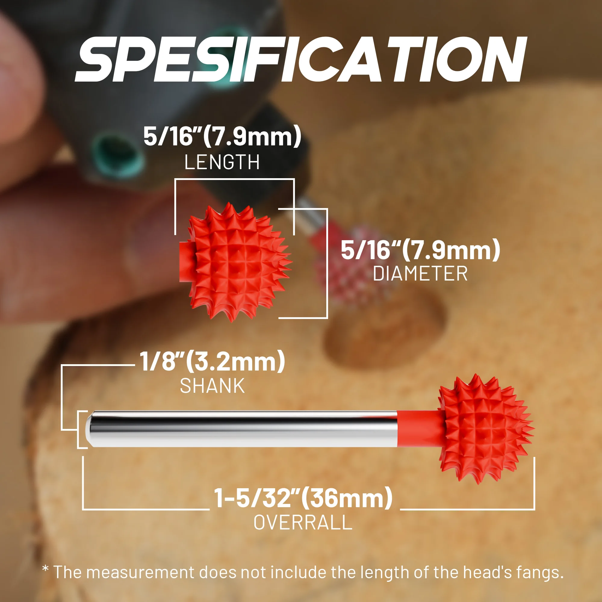 EZARC 1PC Tungsten Carbide Rotary Burr Ball Tip 1/8