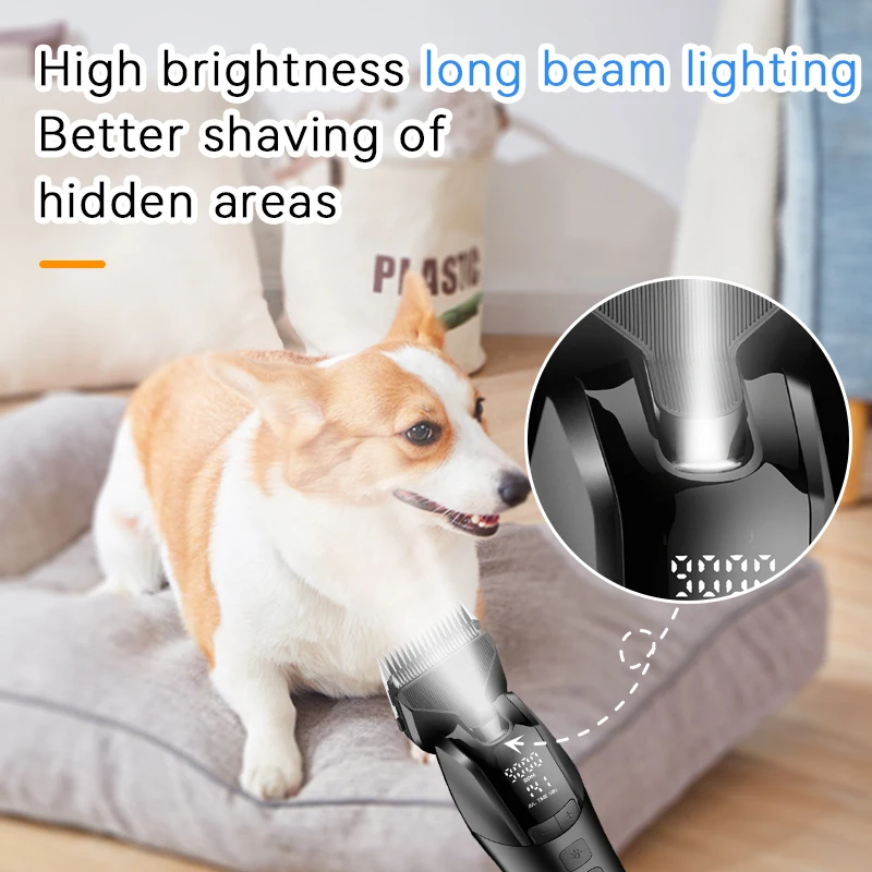 Kemei Low Noise Pets Hair Trimmer Dog Cat Grooming Kit for Large Dog 10W Electric Cordless Dog Clipper 9000RPM Detachable Blade