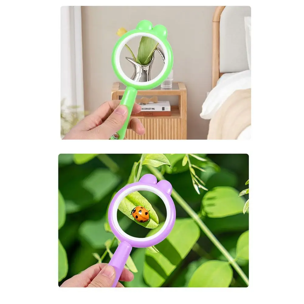 Pink/Purple/Yellow/Green Bunny Magnifying Glasses Science Tool Natural 4X Magnifyer Reading Newspaper Cartoon