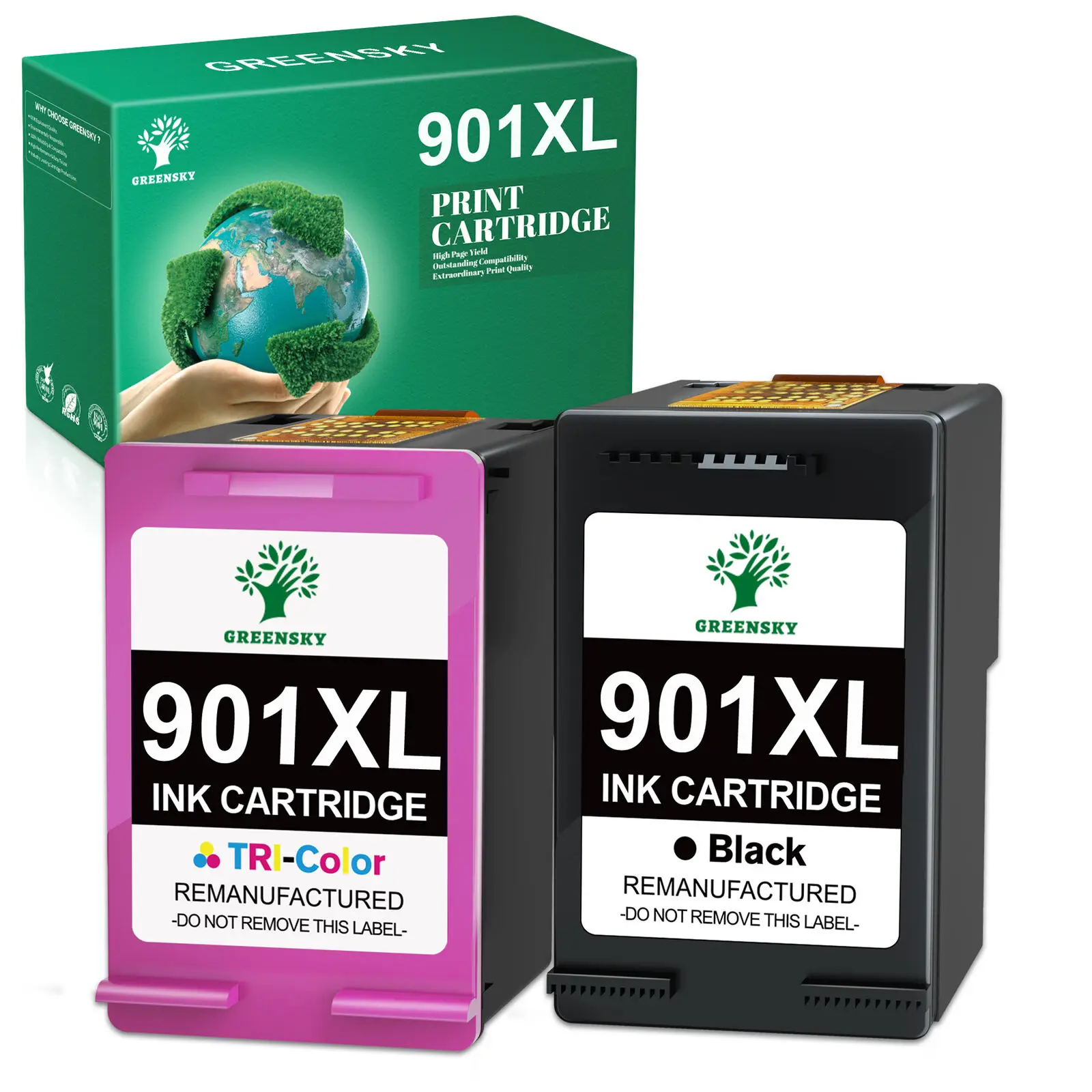 Encre pour HP 901XL, 2 paquets, pour Officejet J4680c J4580 J4624 J4660 4500 J4540 G510