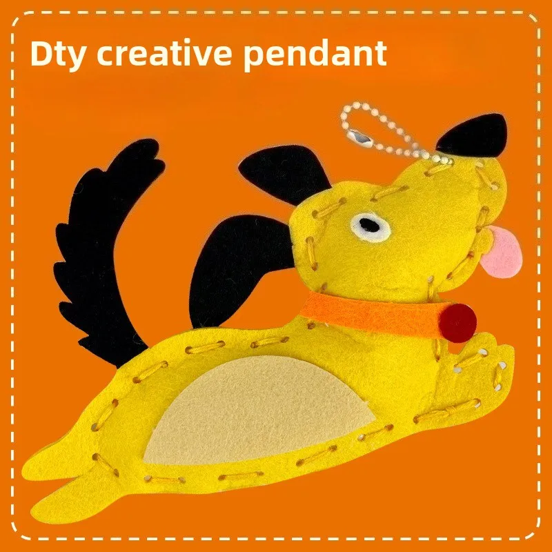 Puzzle per bambini che intreccia ciondolo creativo fatto a mano Confezione di materiali Ciondolo per bambola di cartone animato Regalo per bambini