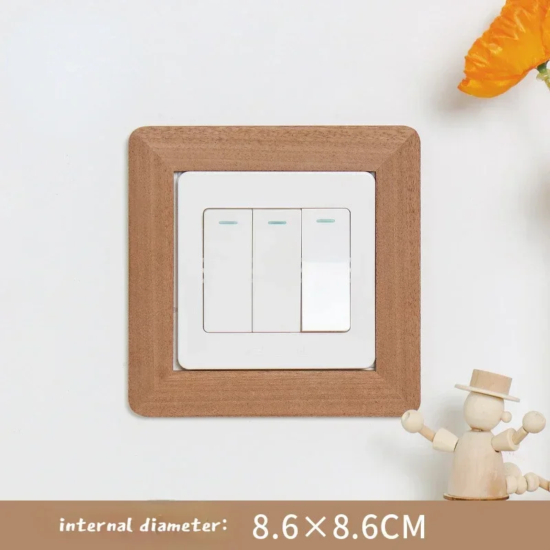 Solid Wood Switch Sticker Decorative Wall Sticker Socket Protective Cover Nordic Style Decorative Frame Light Switch Panel