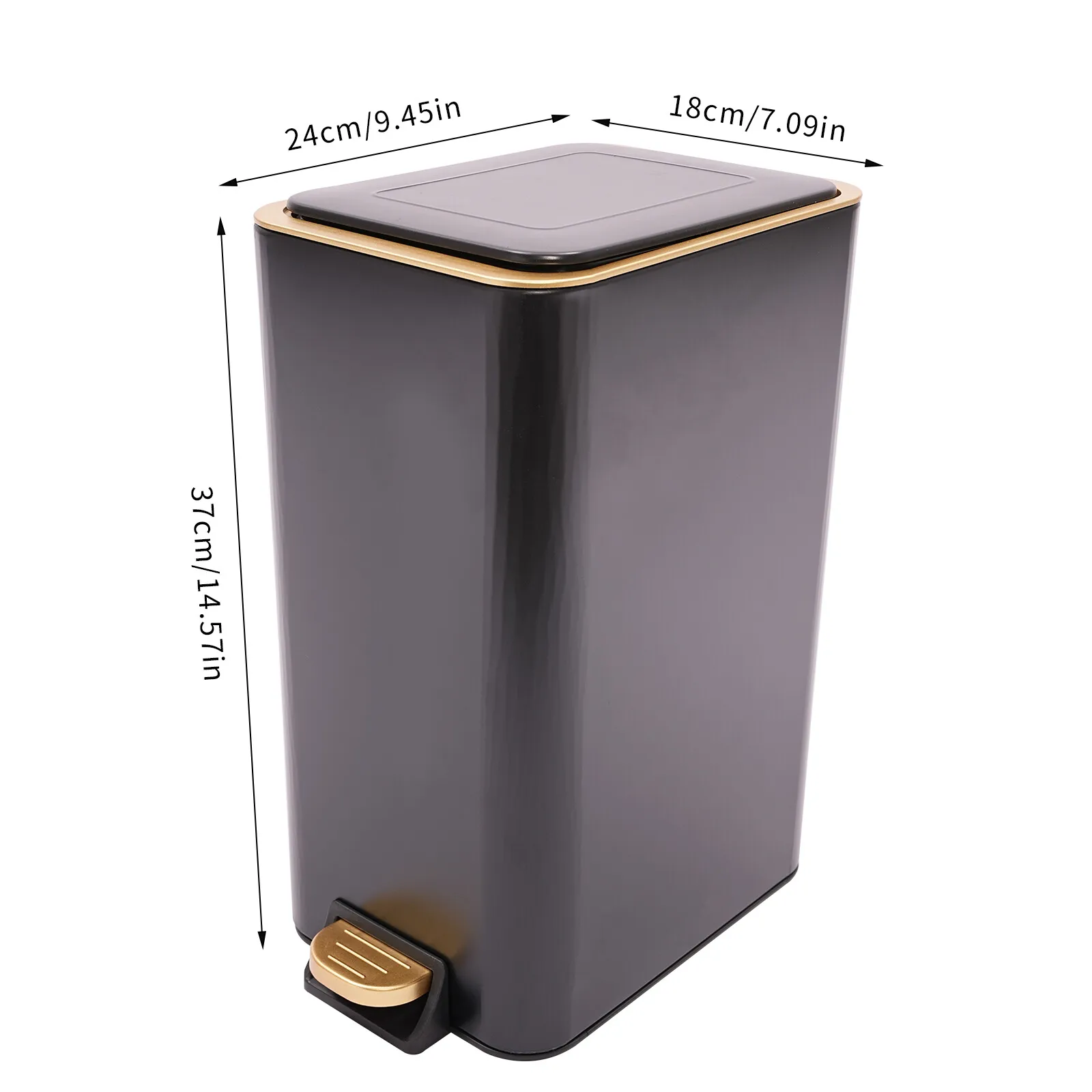 

Silent Step Trash Can with Soft Close Lid, 12L Touch-Free for Bathroom & Kitchen