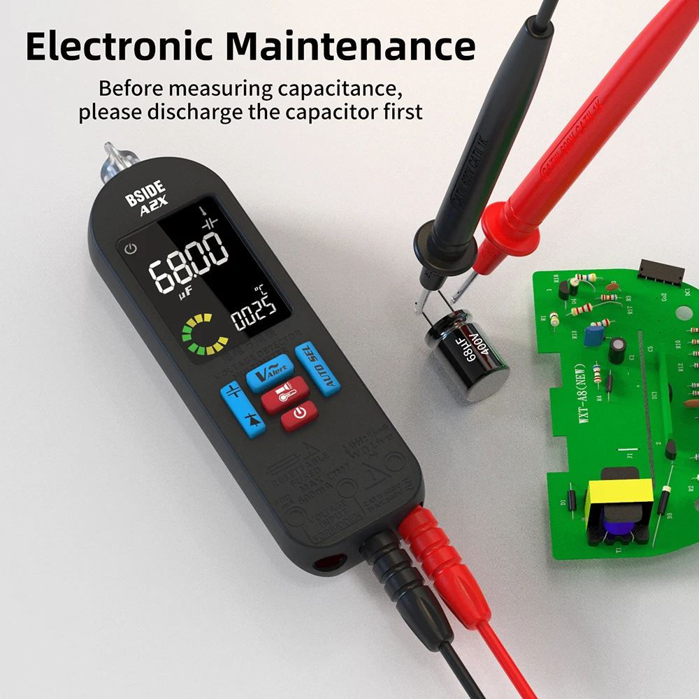 BSIDE A2 A2X Mini Multimeter LCD Digital Tester Voltage Detector DC/AC Voltage Frequency Resistance NCV Electrical Instrument