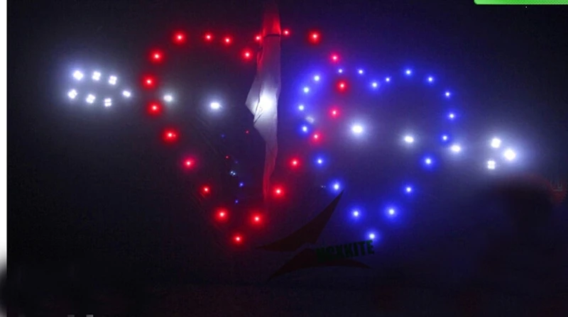 Cometa led de pavo real con alas extendidas, 5 m2, 468p, lámpara led de vuelo nocturno, delta kite, vlieger, diversión, juguete, batería flux, juego al aire libre