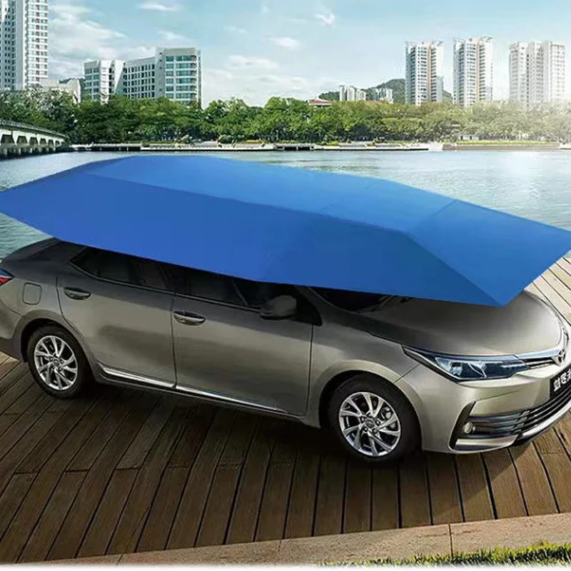 4.6/5.0M Solar Energy Fully Automatic Mobile Car Shed Sun Umbrella Protection Sunshade Folding Umbrella Cover Hail Prevention