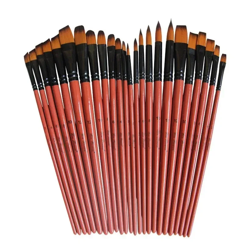 Juego de Pinceles de Nailon para Pintar, Pinceles Artísticos de Varios Tamaños para Pintura Acrílica, Óleo y Acuarela