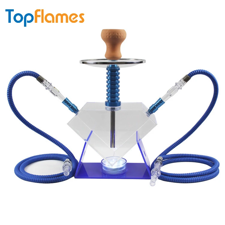 

Creative Arabic Hookah Full Set Double-tube Acrylic Hookah Complete Finished Set with LED Light Suitable for Bars and KTV