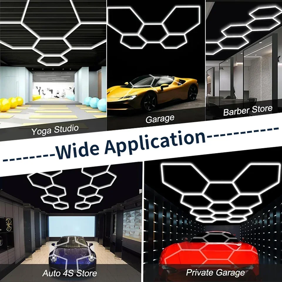 Led Honeycomb Light Garage Light Hexagon Led lamp AC85-265V Led Tube Ceiling Lighting Splicing For Auto Body Repair Workshop