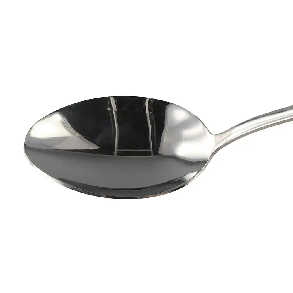 Cutlery Stainless Steel Curved Handle Spoon Rustproof Portable Serving Spoons Comfortable Grip Safe Dessert Spoons Buffet