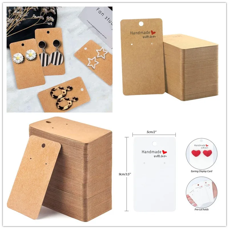 50pcs 5 * 9cm Love Printed Earrings Display Card